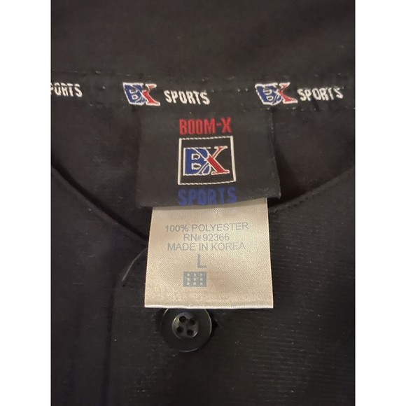 Boom X Sports Baseball New York Jersey Embroidered Black And Orange Size L - Picture 5 of 6